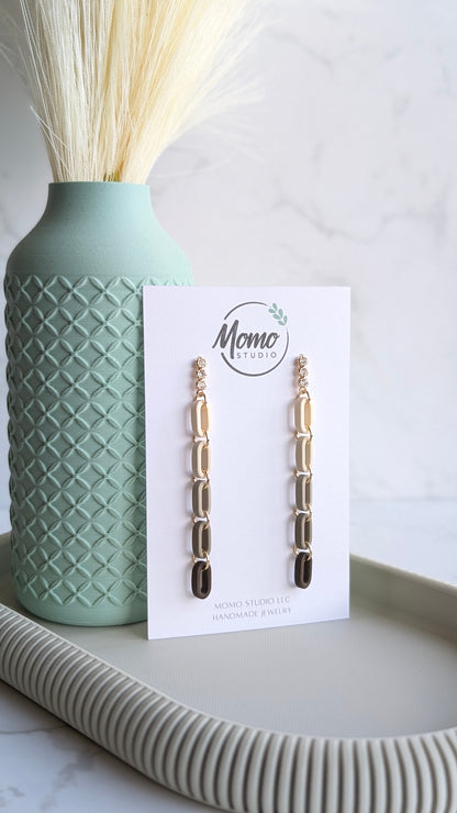 DANGLES #2 - Clay Chain Links - Brown Tones