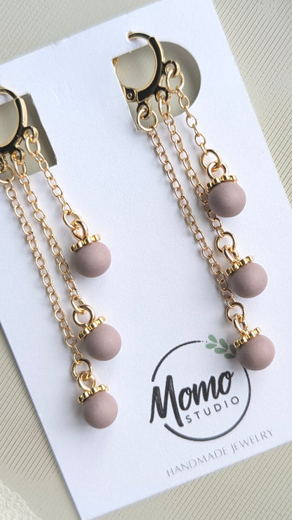 Triple Chain Dangles - Huggies - Purple Tone