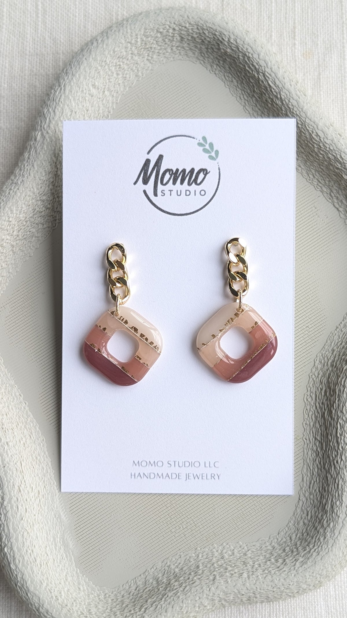 DANGLES #1 - Translucent Layers - Maroon/White Ombre
