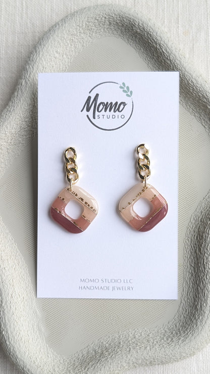 DANGLES #1 - Translucent Layers - Maroon/White Ombre