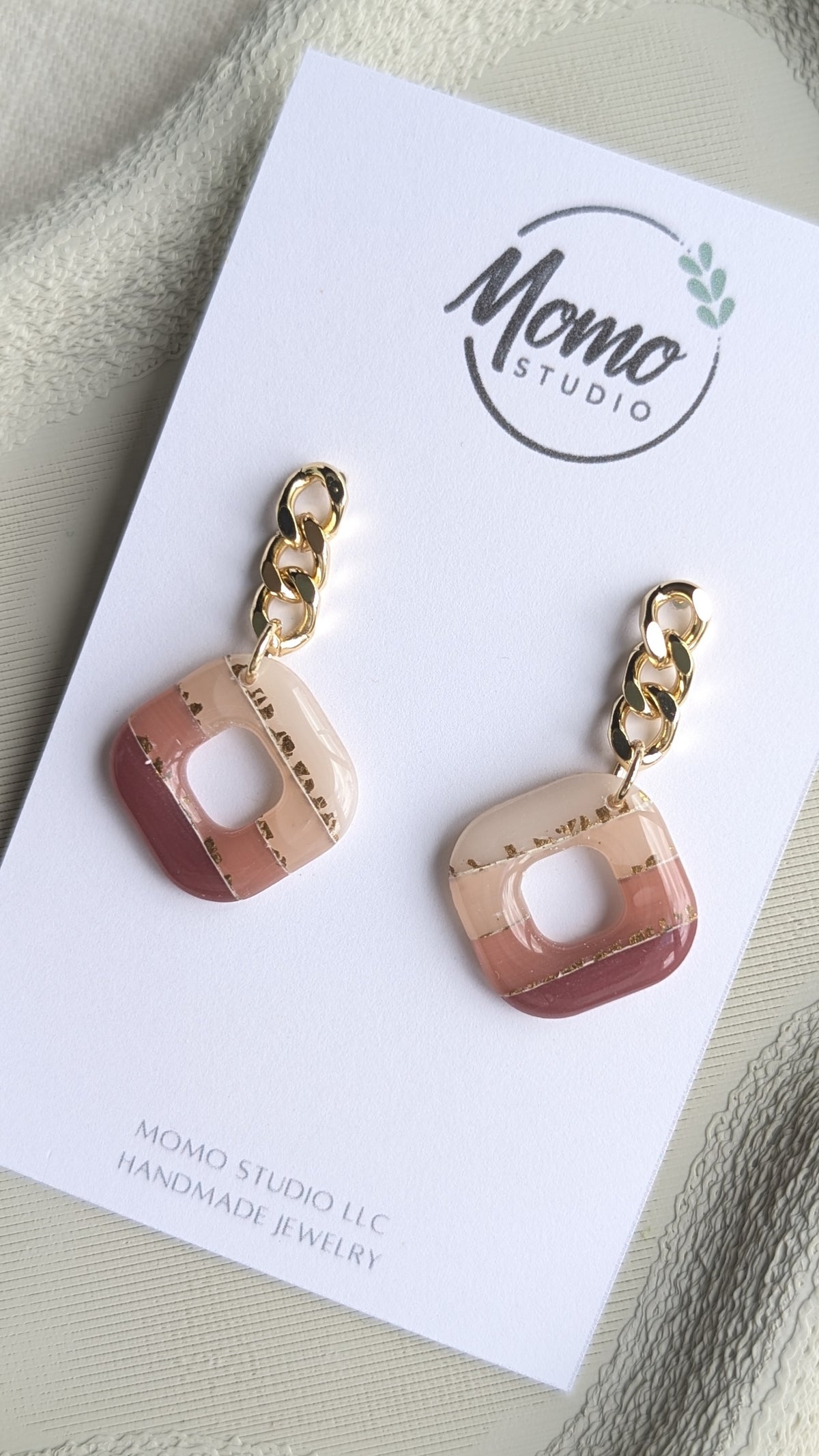 DANGLES #1 - Translucent Layers - Maroon/White Ombre