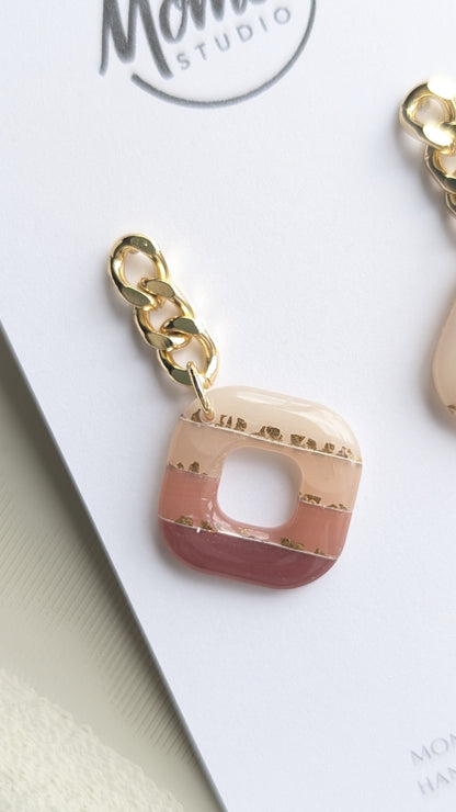 DANGLES #1 - Translucent Layers - Maroon/White Ombre