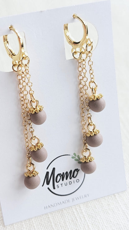 Triple Chain Dangles - Huggies - Purple Tone