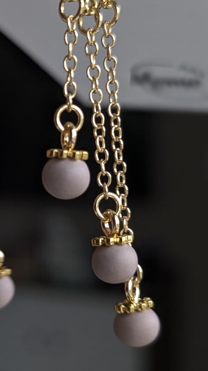 Triple Chain Dangles - Huggies - Purple Tone