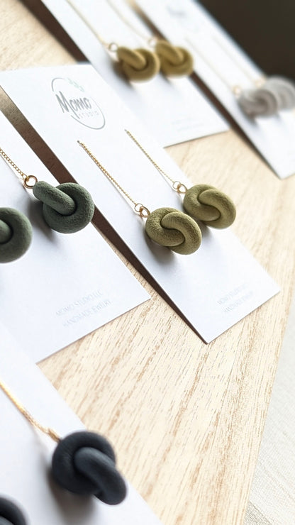 THREADERS - Double Hoop Knots - Matcha Palette