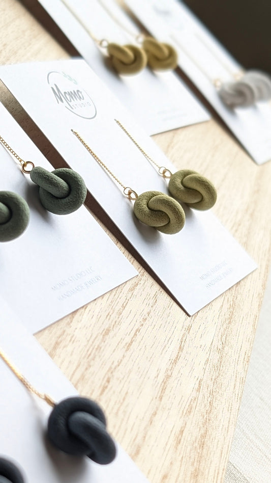 THREADERS - Double Hoop Knots - Matcha Palette