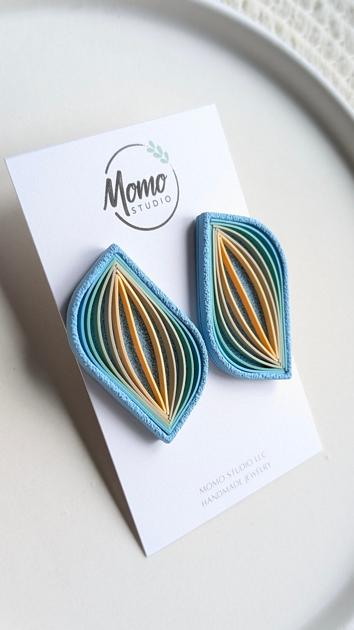 STATEMENT STUDS #1 - Clay Quilling Technique - Beachy Palette #1