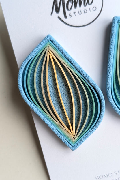 STATEMENT STUDS #1 - Clay Quilling Technique - Beachy Palette #1