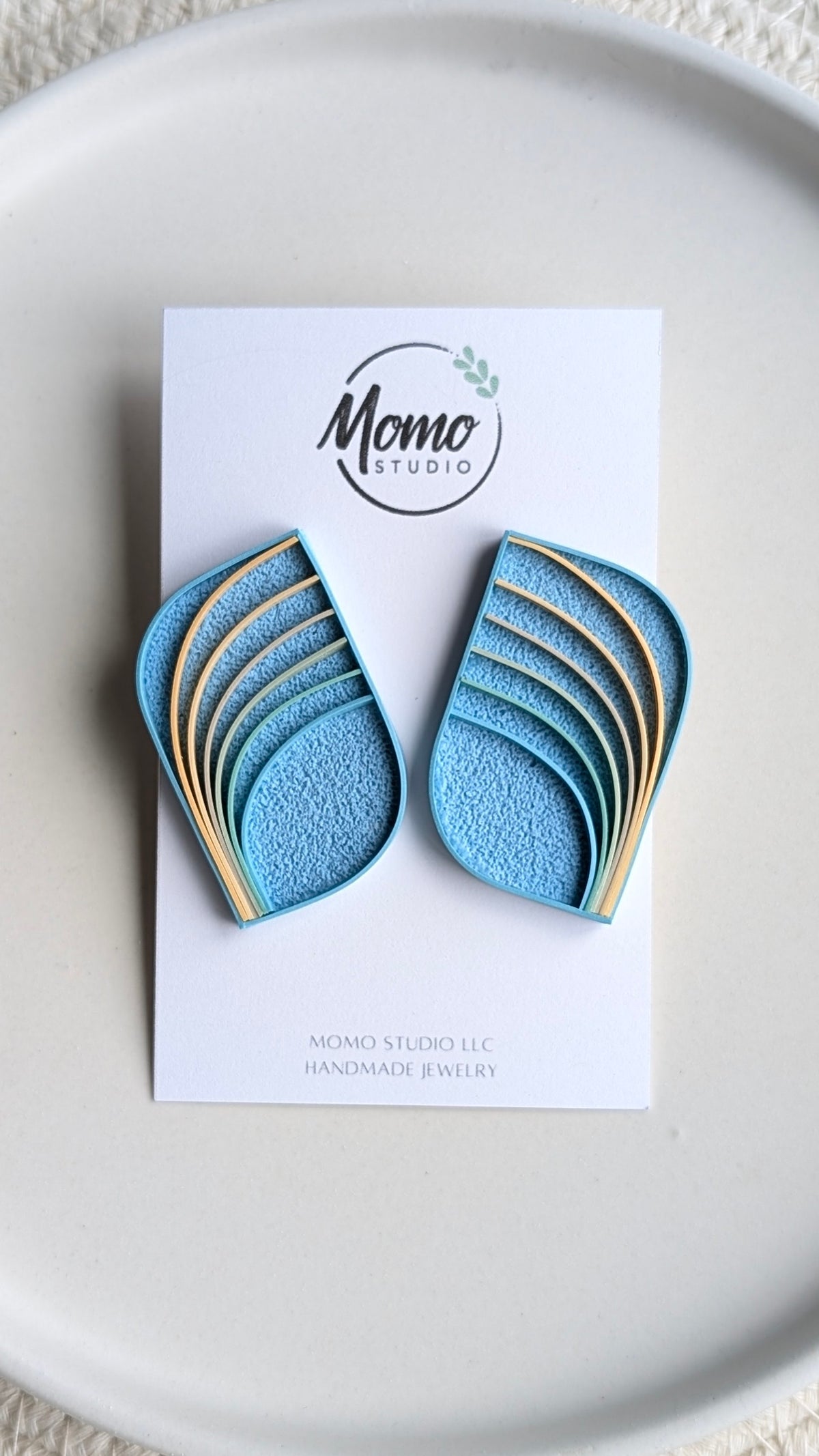 STATEMENT STUDS #2 - Clay Quilling Technique - Beachy Palette #1