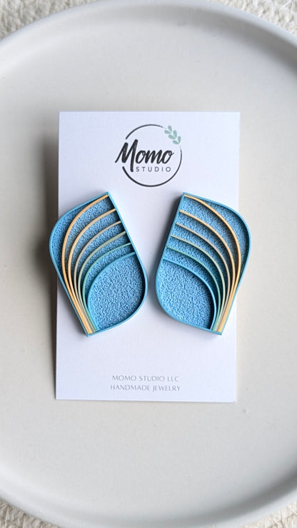 STATEMENT STUDS #2 - Clay Quilling Technique - Beachy Palette #1