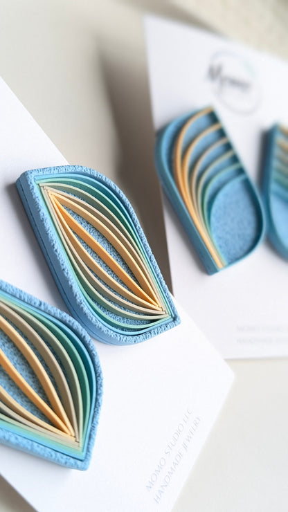 STATEMENT STUDS #2 - Clay Quilling Technique - Beachy Palette #1