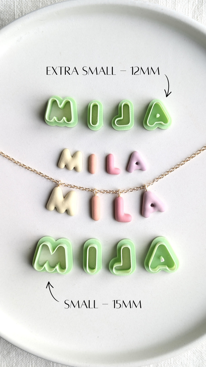 BUBBLE ALPHABET CUTTERS - SMALL AND EXTRA SMALL