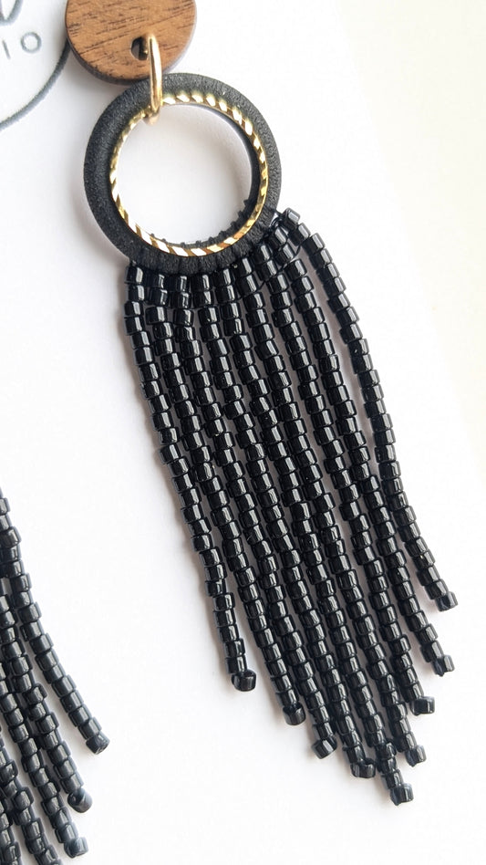 CLAY + MIYUKI BEADS - SHINY BLACK