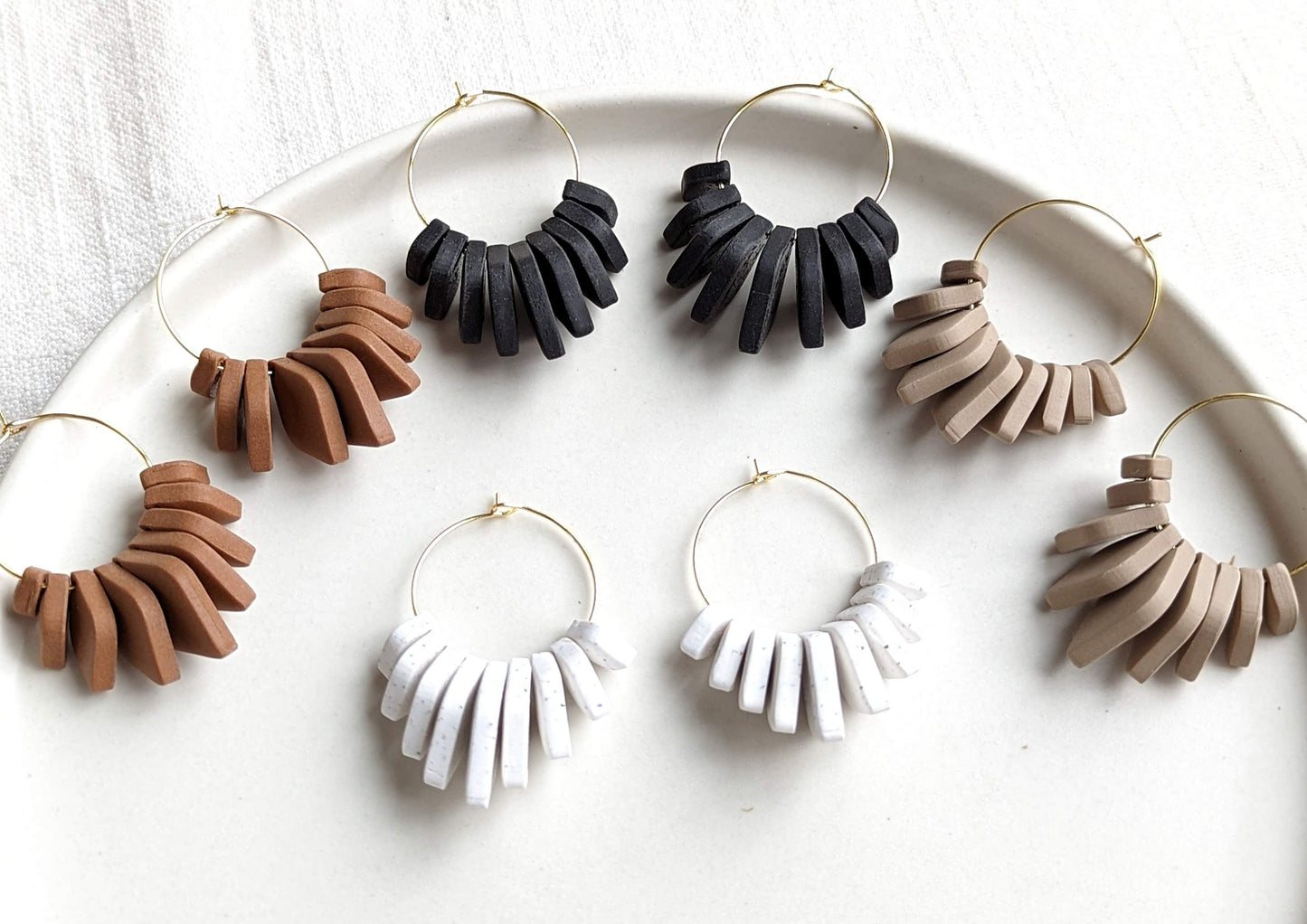 Diamond Beads Hoops - Strong Neutrals Palette