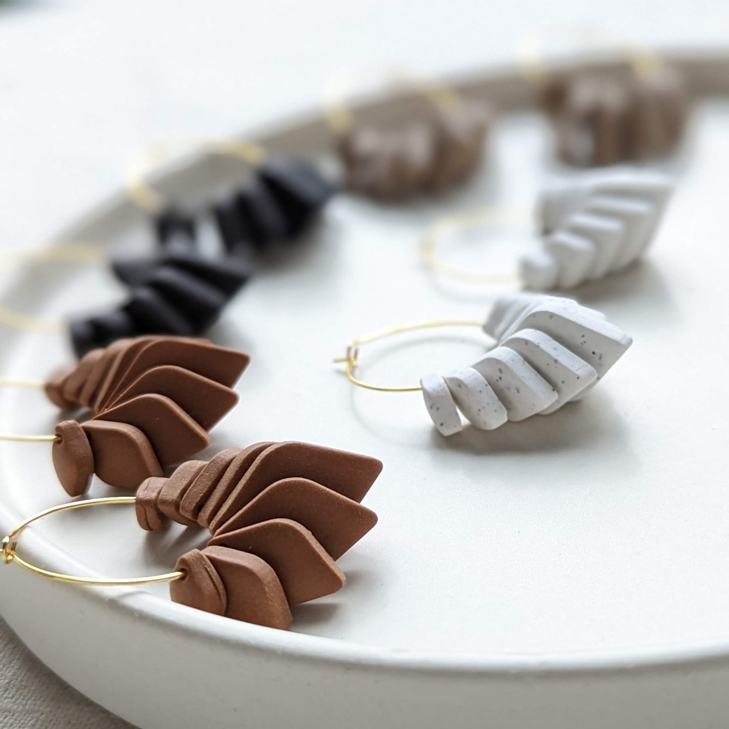 Diamond Beads Hoops - Strong Neutrals Palette