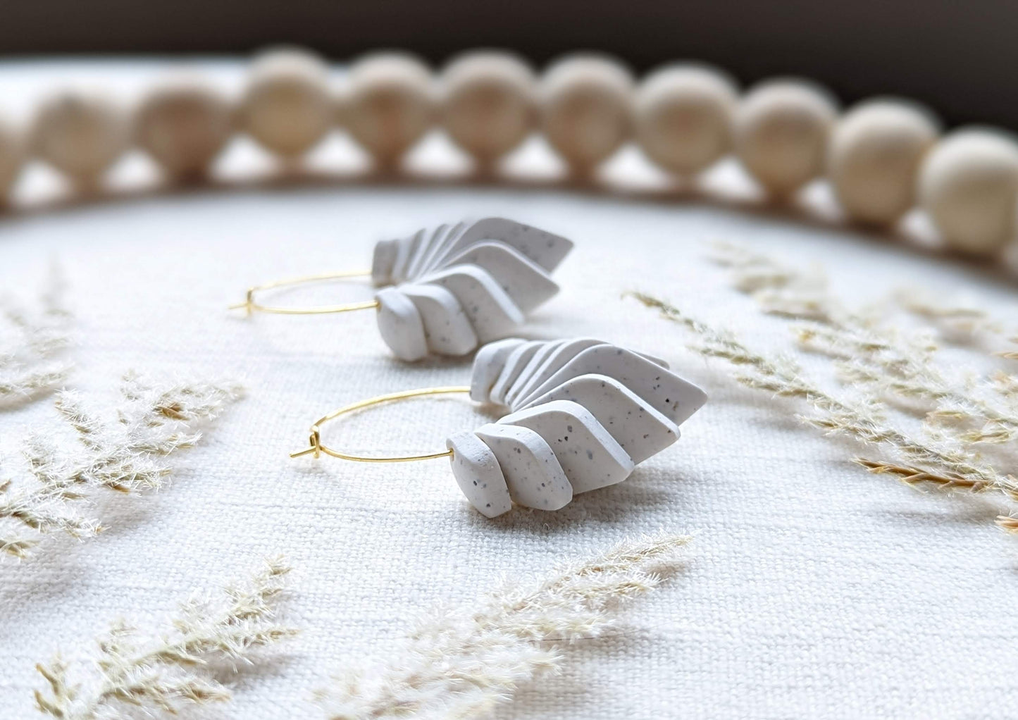 Diamond Beads Hoops - Strong Neutrals Palette