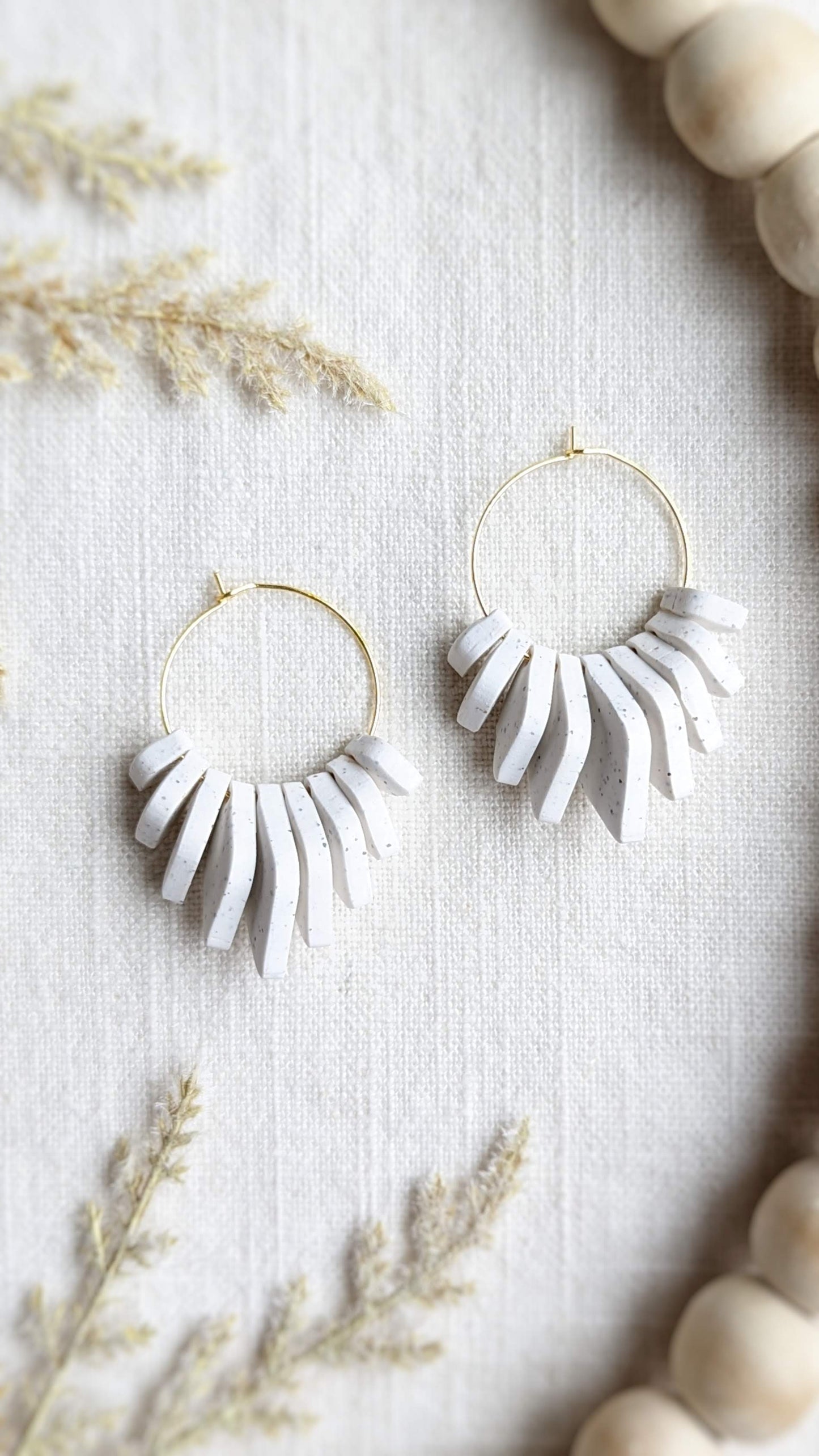 Diamond Beads Hoops - Strong Neutrals Palette