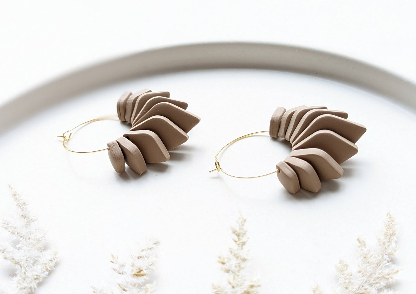 Diamond Beads Hoops - Strong Neutrals Palette
