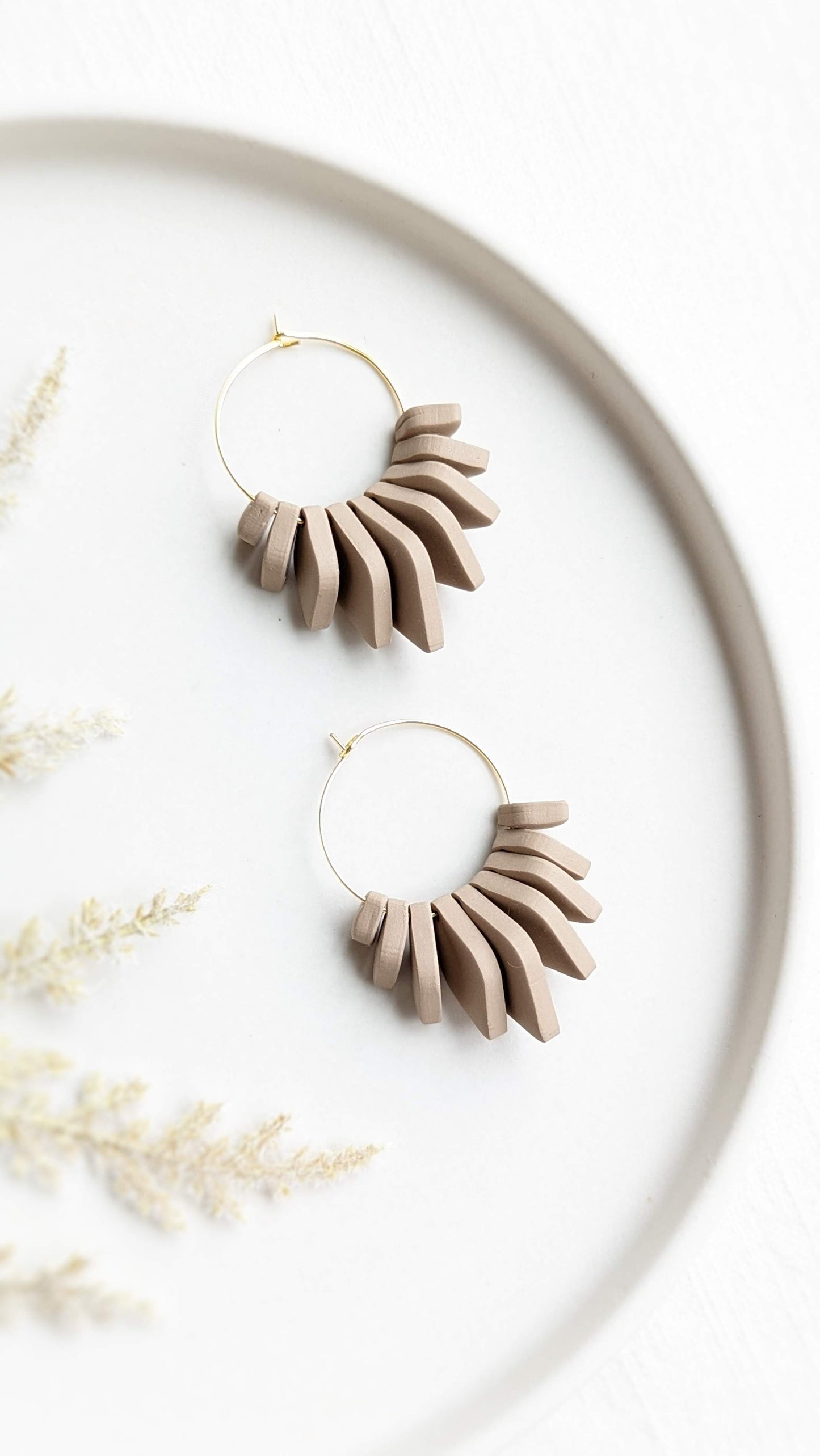 Diamond Beads Hoops - Strong Neutrals Palette