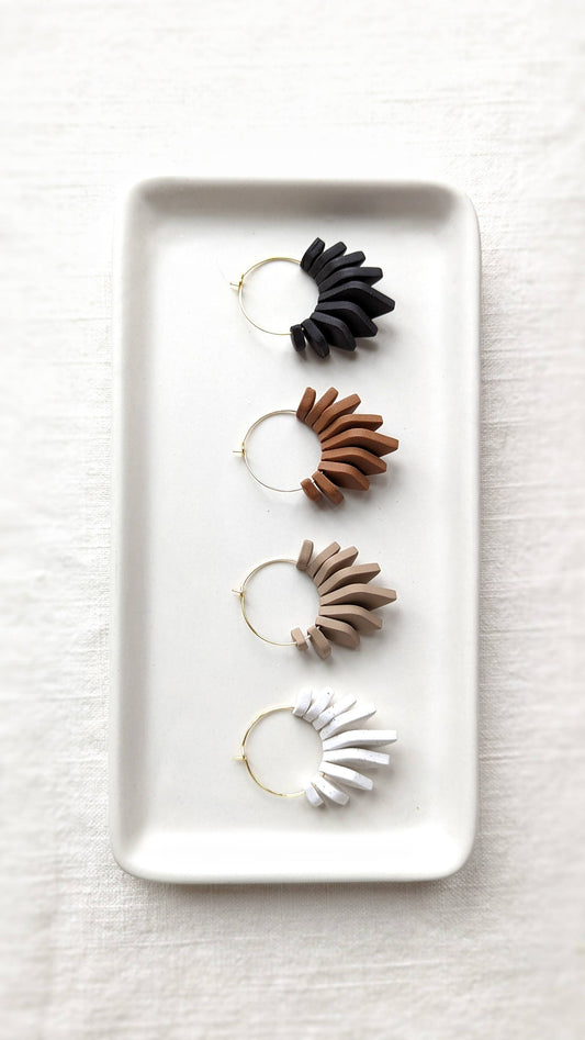 Diamond Beads Hoops - Strong Neutrals Palette