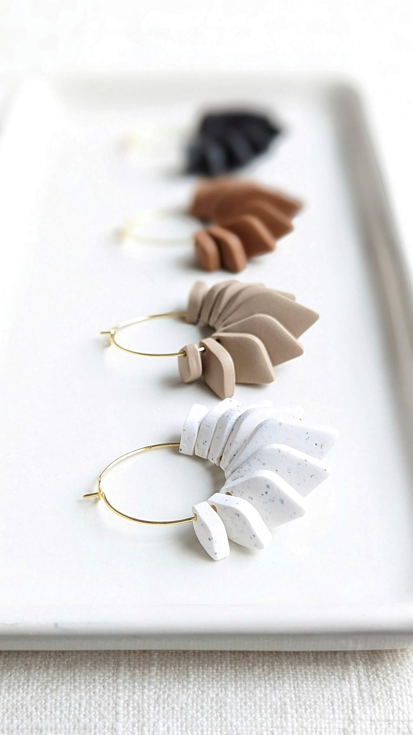 Diamond Beads Hoops - Strong Neutrals Palette