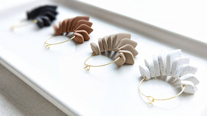 Diamond Beads Hoops - Strong Neutrals Palette